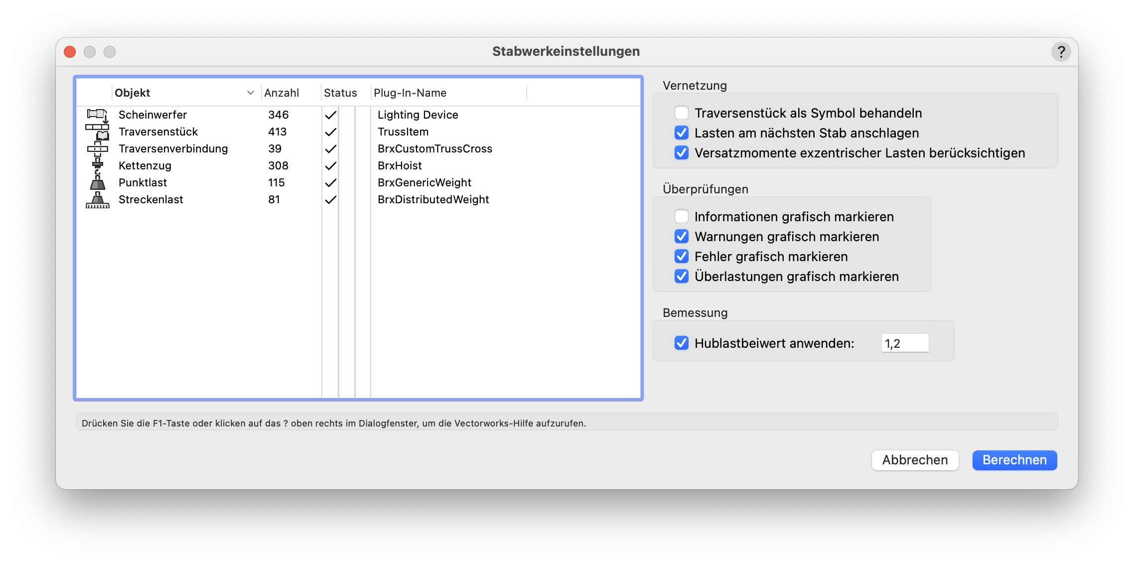 Calculation Settings